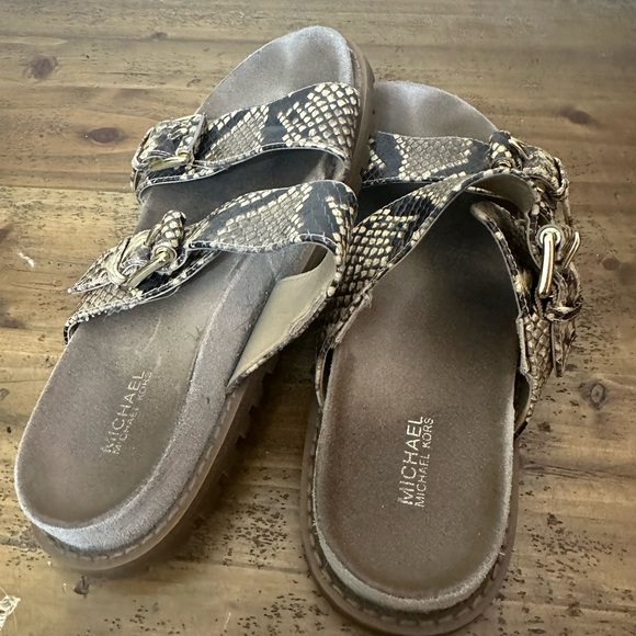 Michael Michael Kors Womens Leather Open Toe Sandals 7.5M - Picture 3 of 5